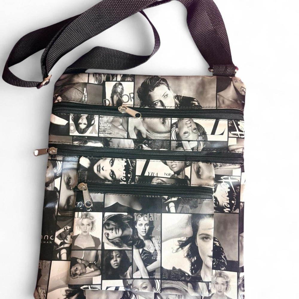 Stylish Black and White Collage Shoulder Bag